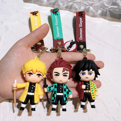 New Demon Slayer Kimetsu No Yaiba Blade of Ghost Keychain Cute Characters Bag Pendant Car Key Chain Ring Fans Gift Anime Jewelry