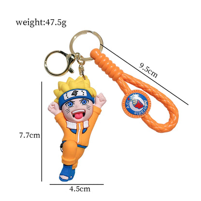 Anime Naruto Hand Made Keychain Cartoon Uchiha Itachi Uzumaki Naruto Kakashi Keyring School Bag Doll Pendant Children's Gift Toy