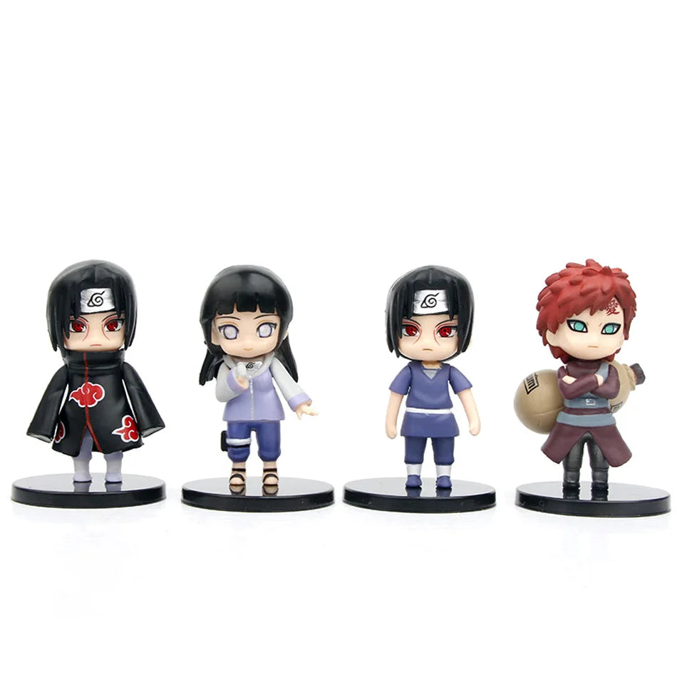 12pcs/set Anime Naruto Shippuden Hinata Sasuke Itachi Kakashi Gaara anime figure Q Version PVC Figures Toys Dolls Kid Gift