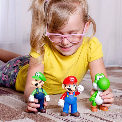 Game Super Mario Bros Cartoon Dolls Model Anime Figures Luigi Yoshi Mario Creative Collectible Model Toys for kids Birthday Gift