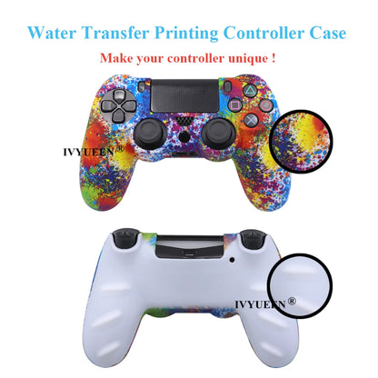 IVYUEEN 19 Colors Silicone Camo Protective Skin Case for Sony Dualshock 4 PS4 DS4 Pro Slim Controller Thumb Grips Joystick Caps