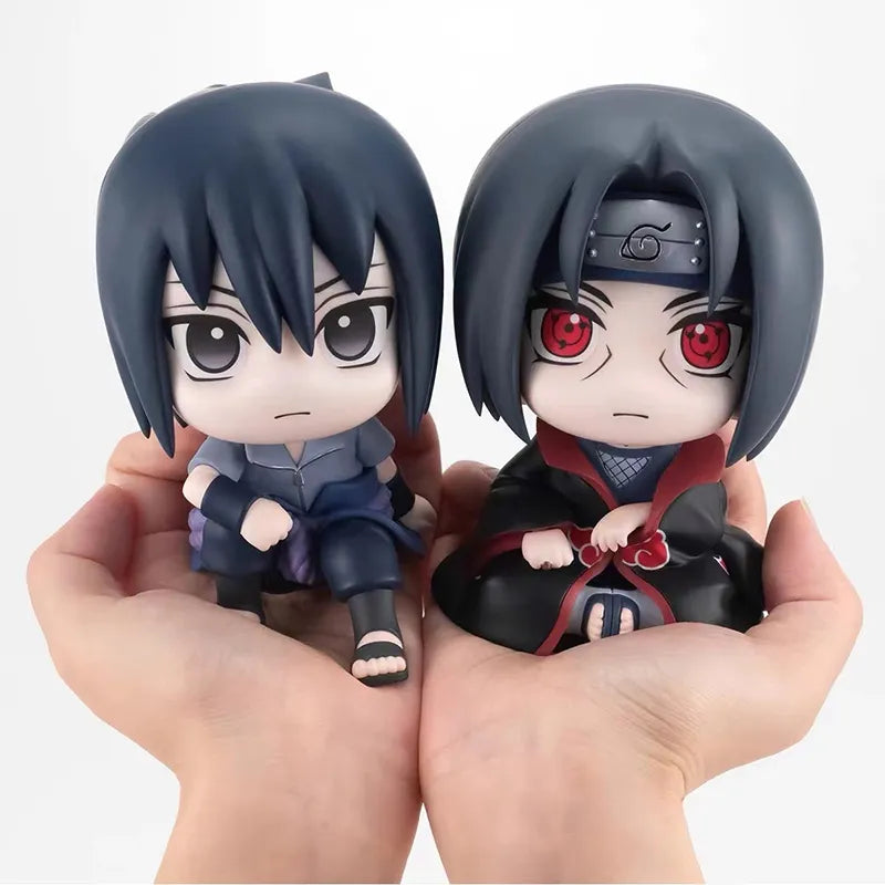 Naruto Anime Figure Naruto Kakashi Action Figure Q Version Kawaii Sasuke Itachi Figurine Car Decoration Collection Model Toy